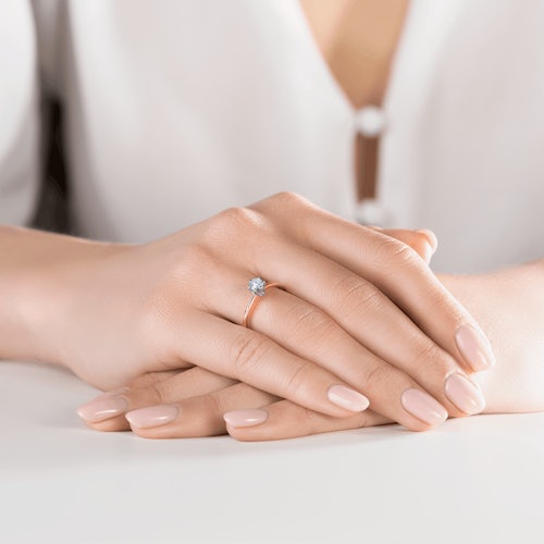 Pierścionek zaręczynowy The Journey: dwukolorowe złoto, diament